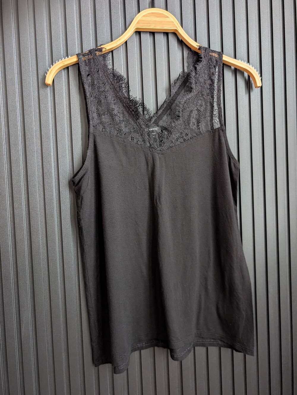 Express Black Lace Detail Top